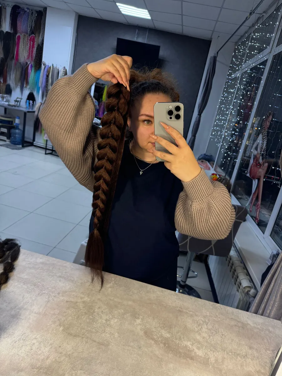 Хвост-коса на резинке французская