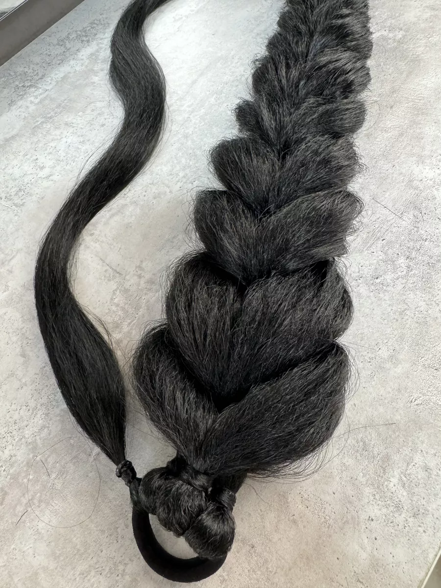 хвост-коса на резинке