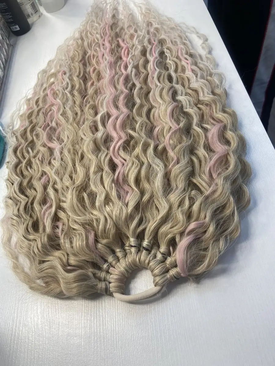 Хвост кудрявый на резинке