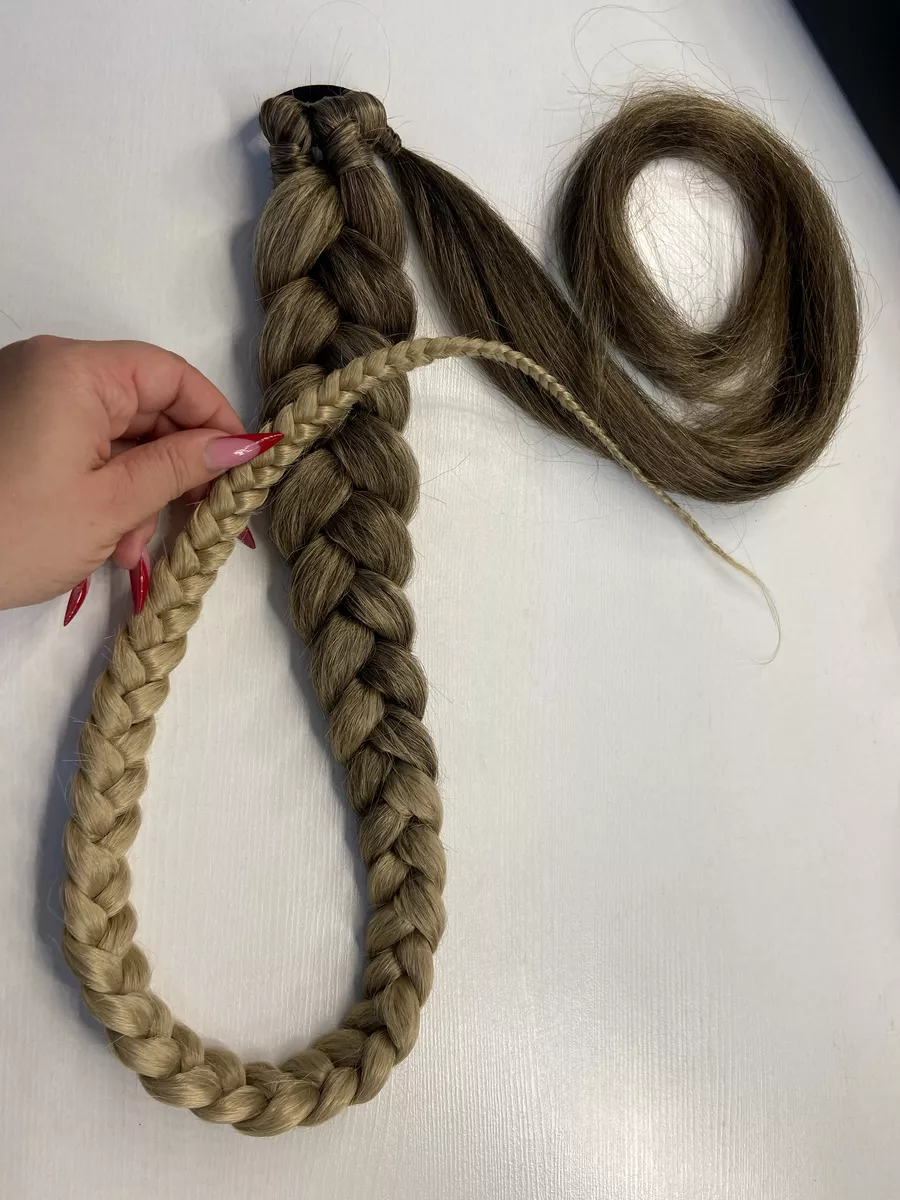 хвост-коса на резинке