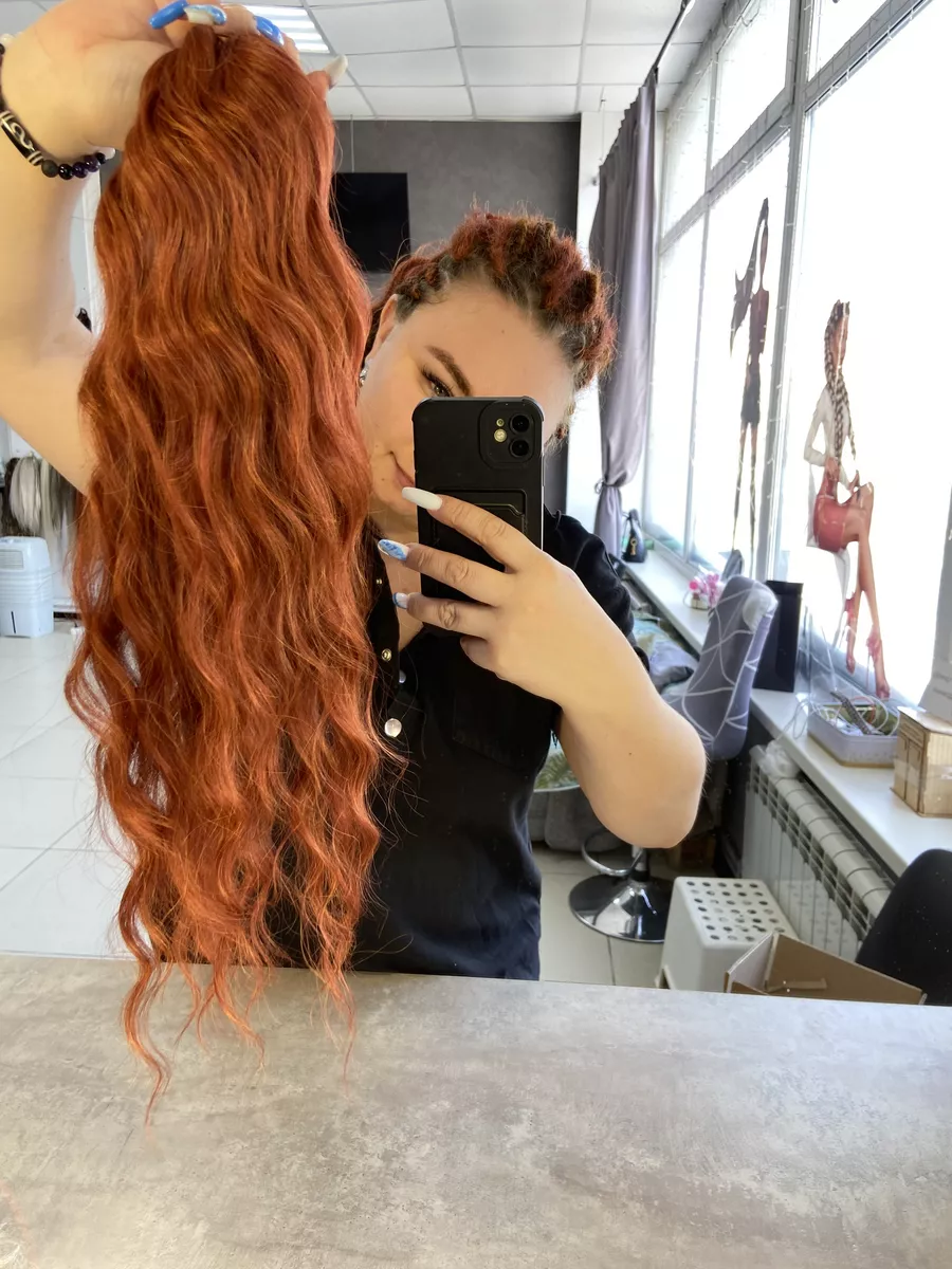 Хвост на резинке волна