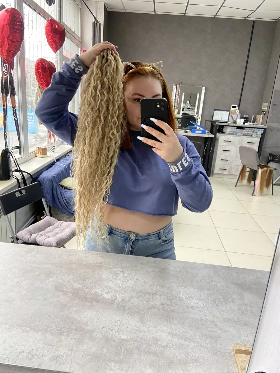 Хвост кудрявый на резинке