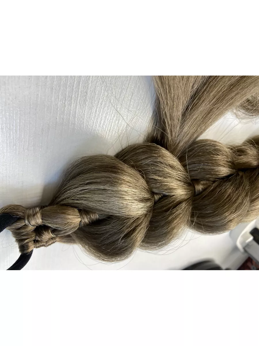 Хвост-коса на резинке французская