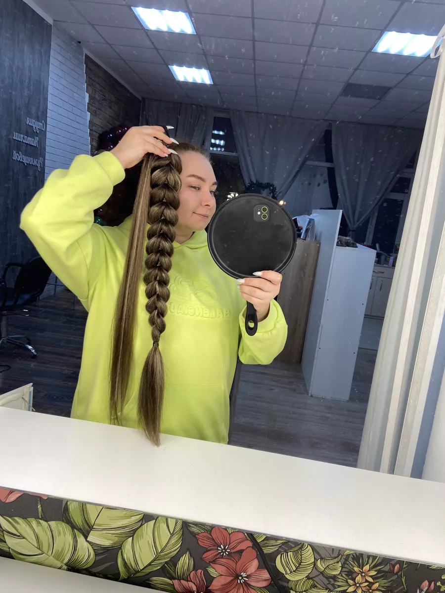 Хвост-коса на резинке французская