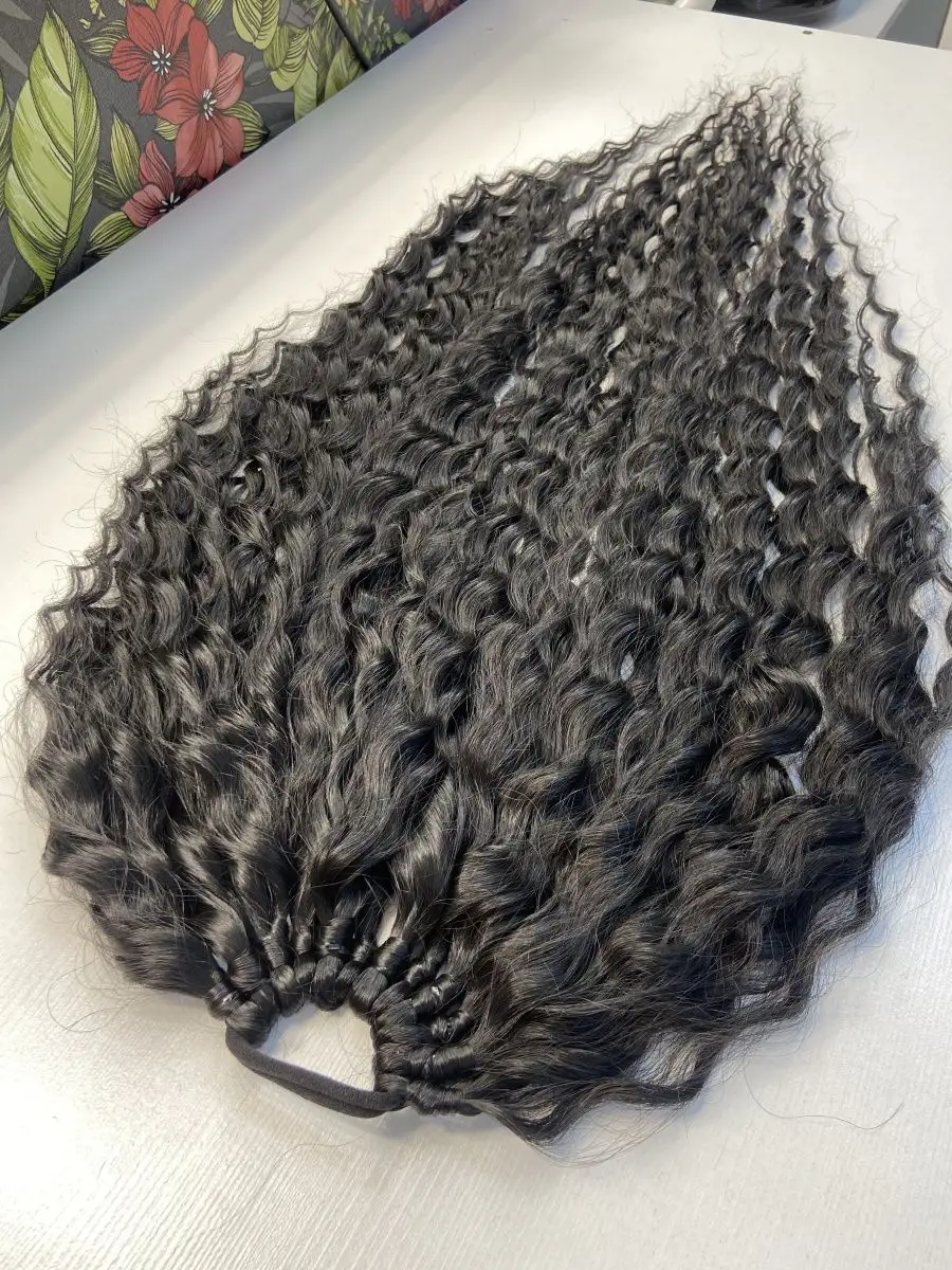 Хвост кудрявый на резинке