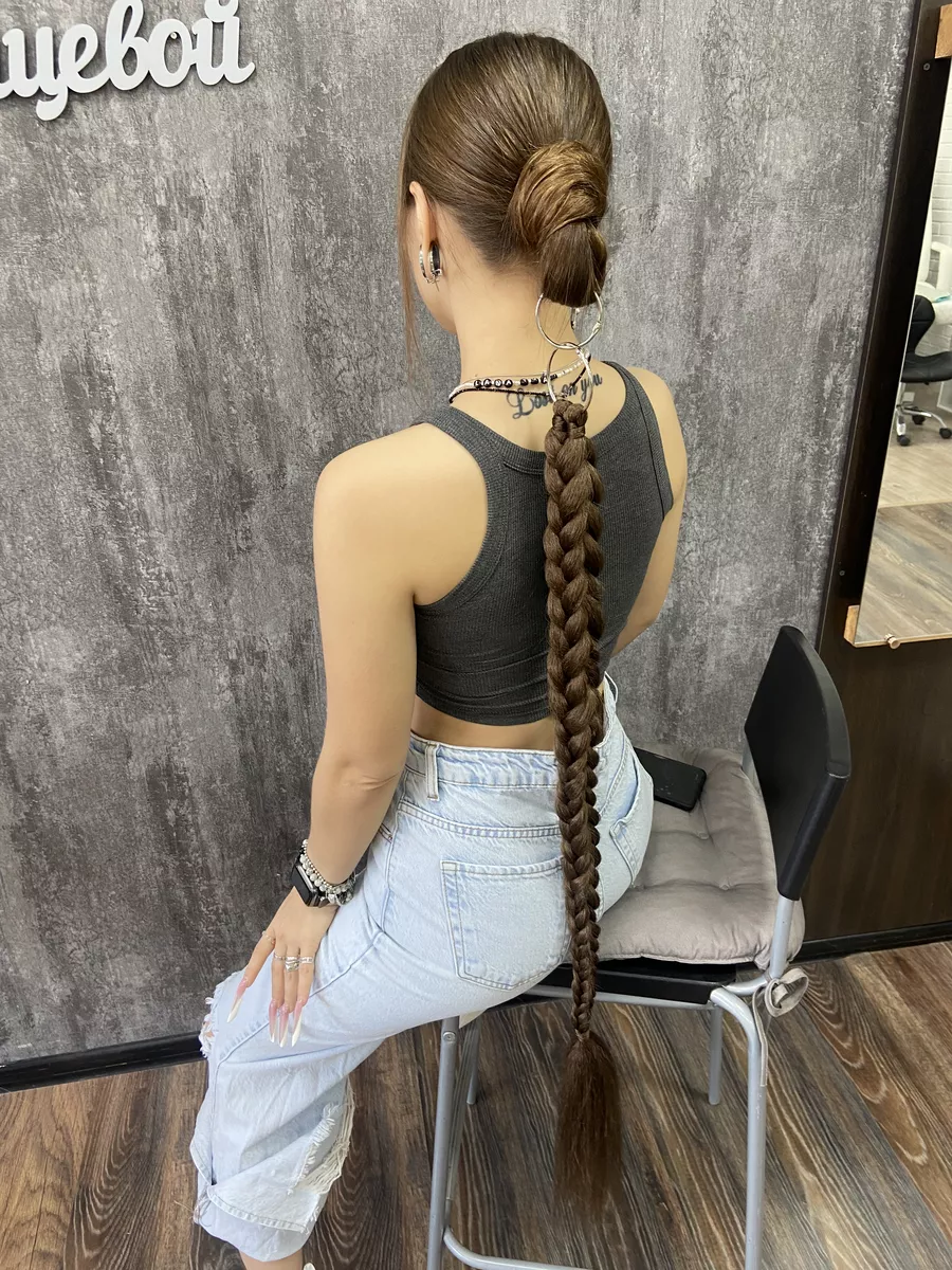 Хвост-коса на резинке