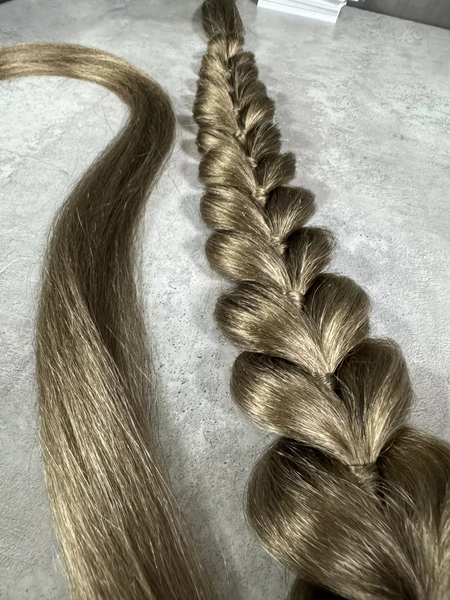 Хвост-коса на резинке французская