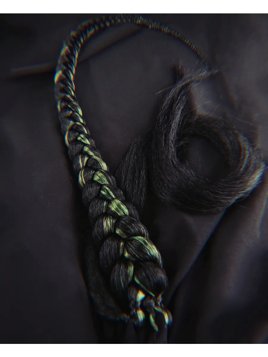 хвост-коса на резинке