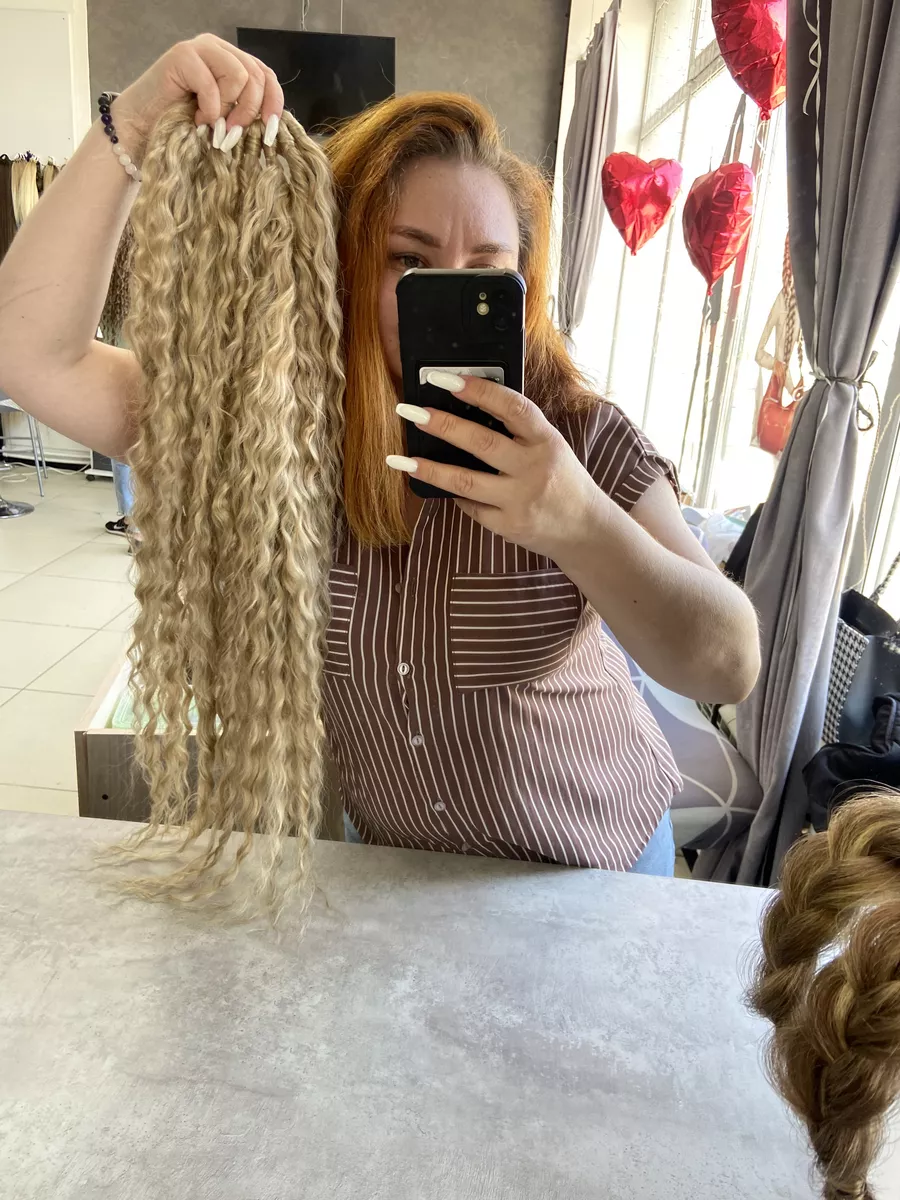 Хвост кудрявый на резинке