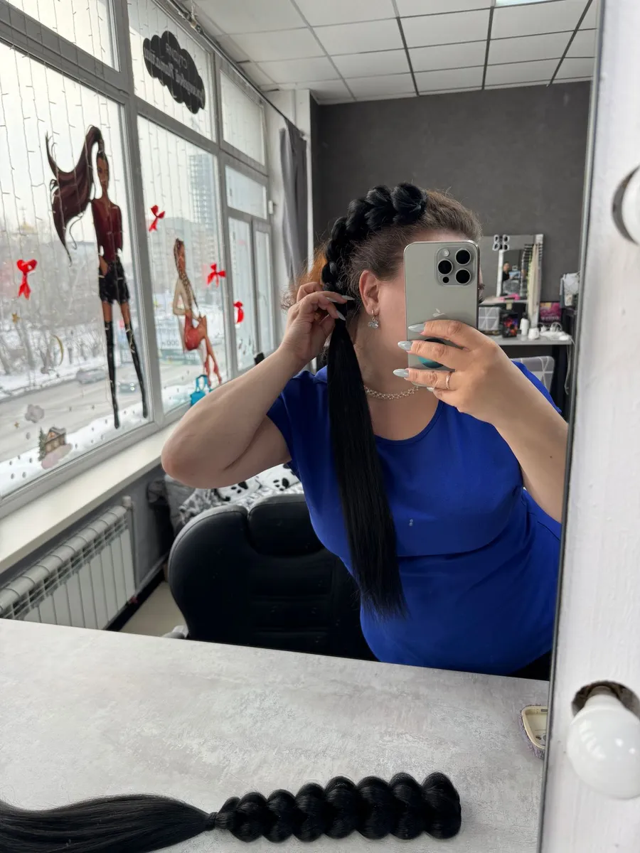 3Д косы с хвостами на заколках