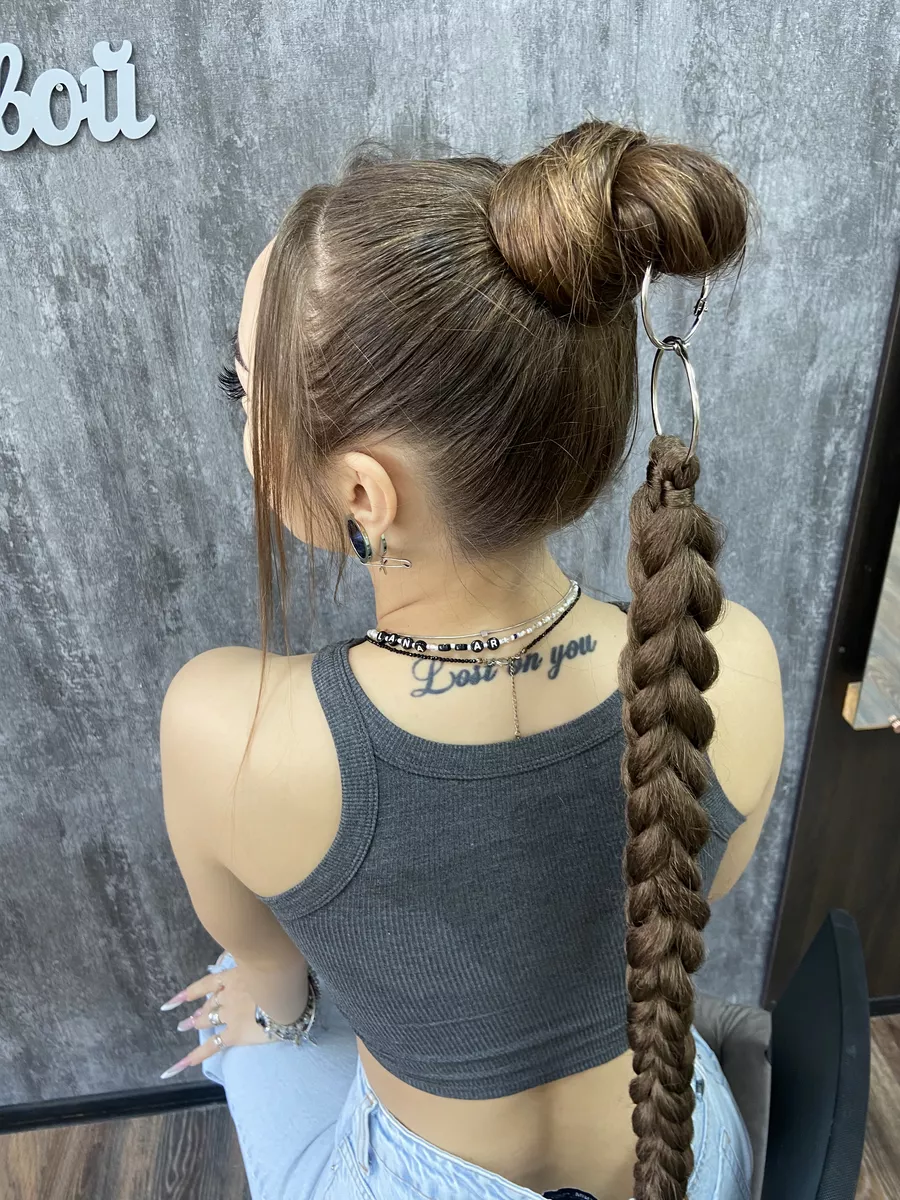 Хвост-коса на резинке