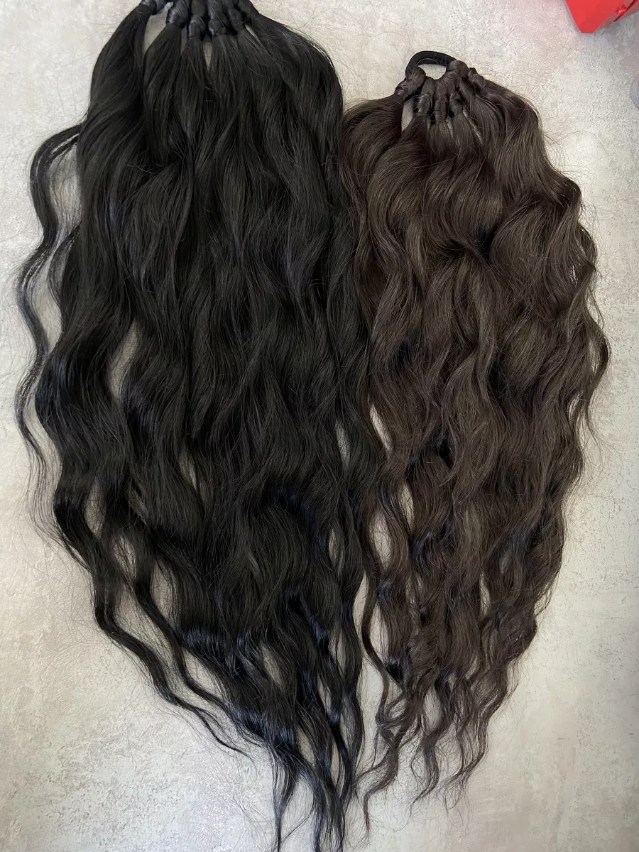 Хвост на резинке волна