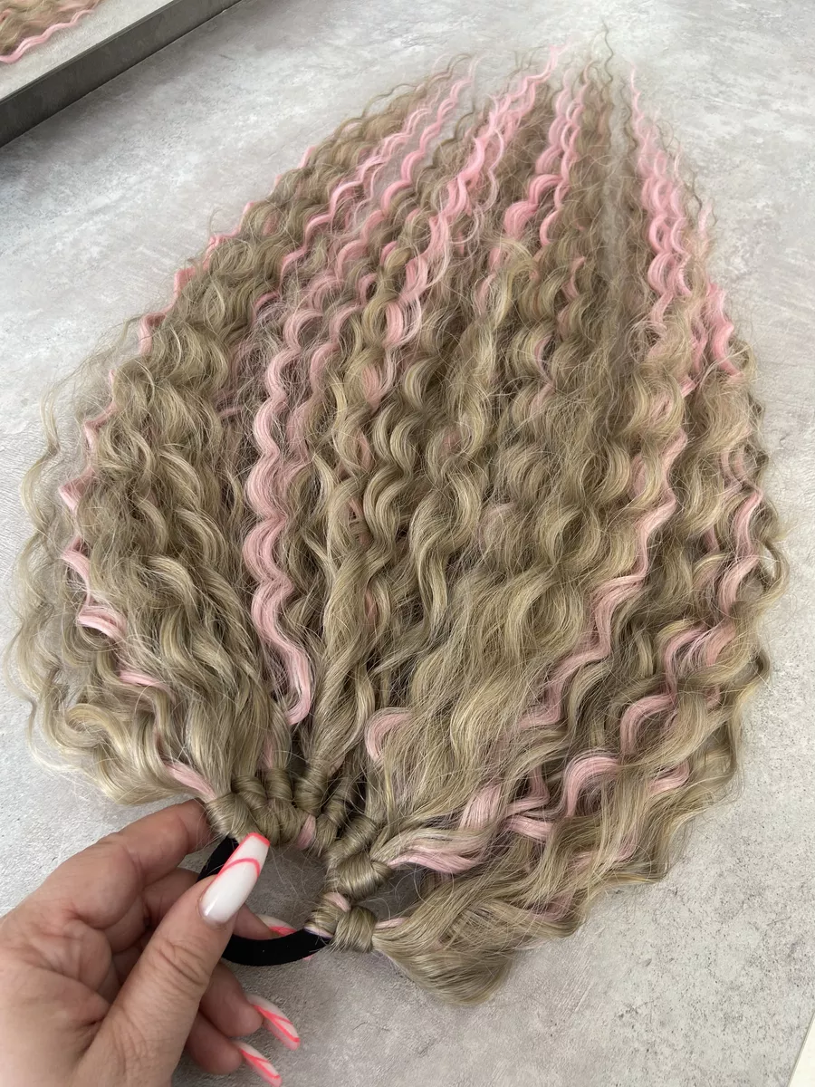 Хвост на резинке кудрявый