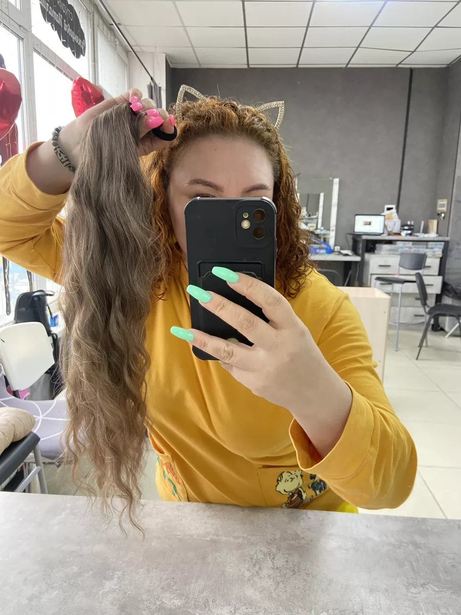 Хвост на резинке волна