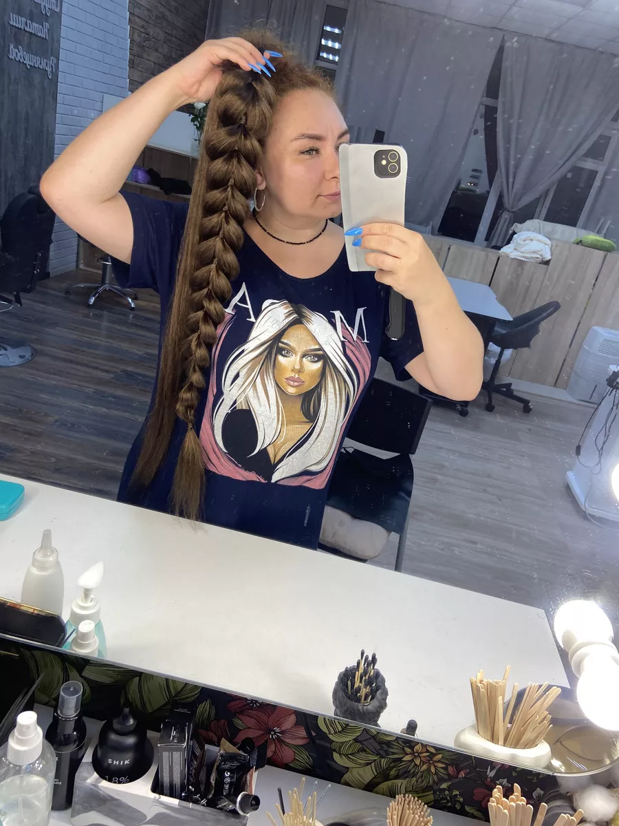 Хвост-коса на резинке французская