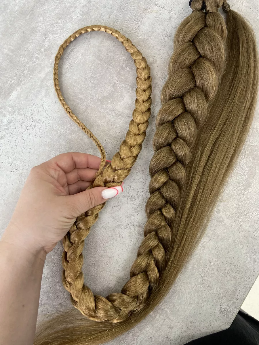 хвост-коса на резинке