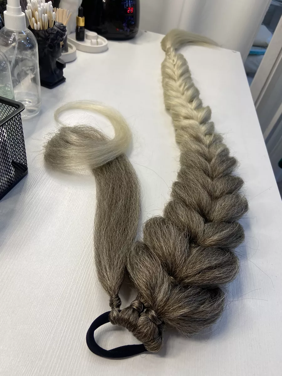 хвост-коса на резинке