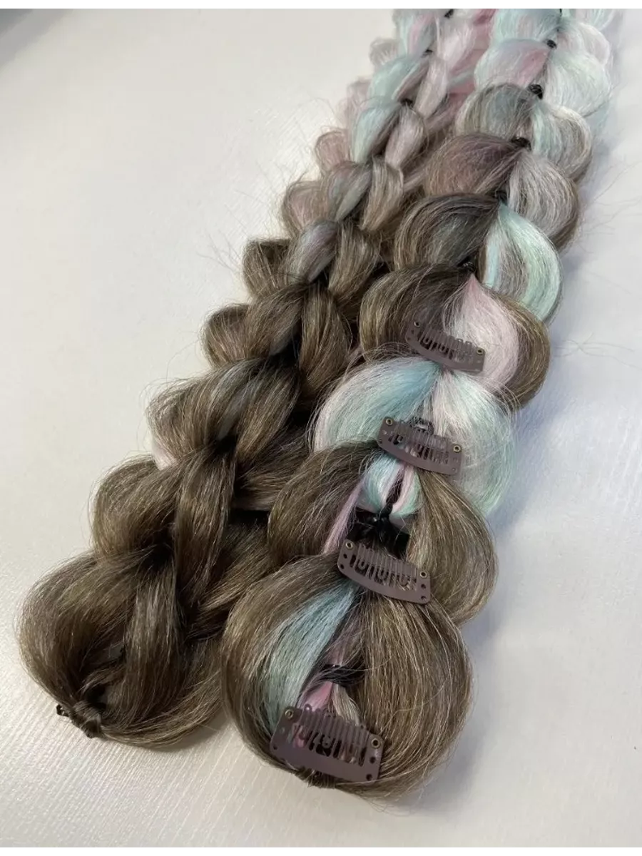 3д косы накладные на заколках