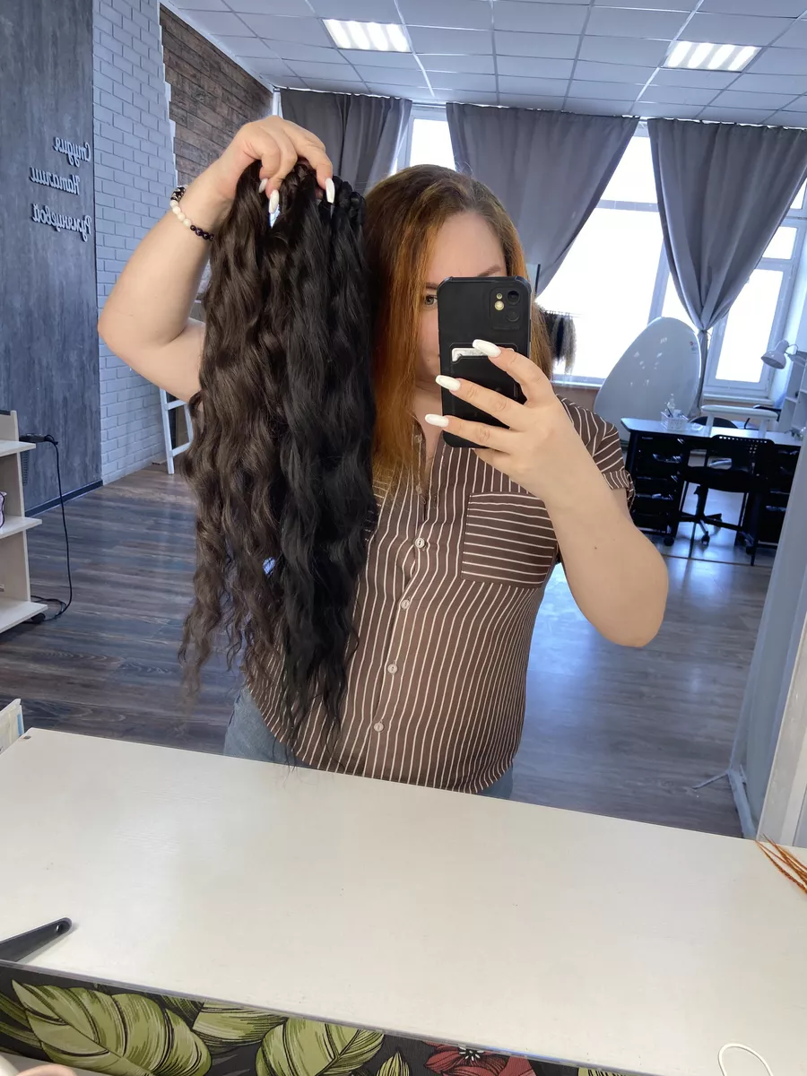 Хвост на резинке волна