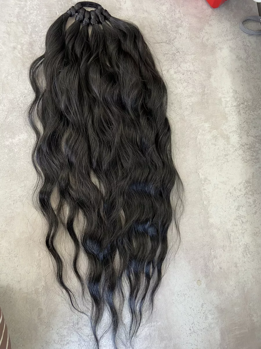 Хвост на резинке волна