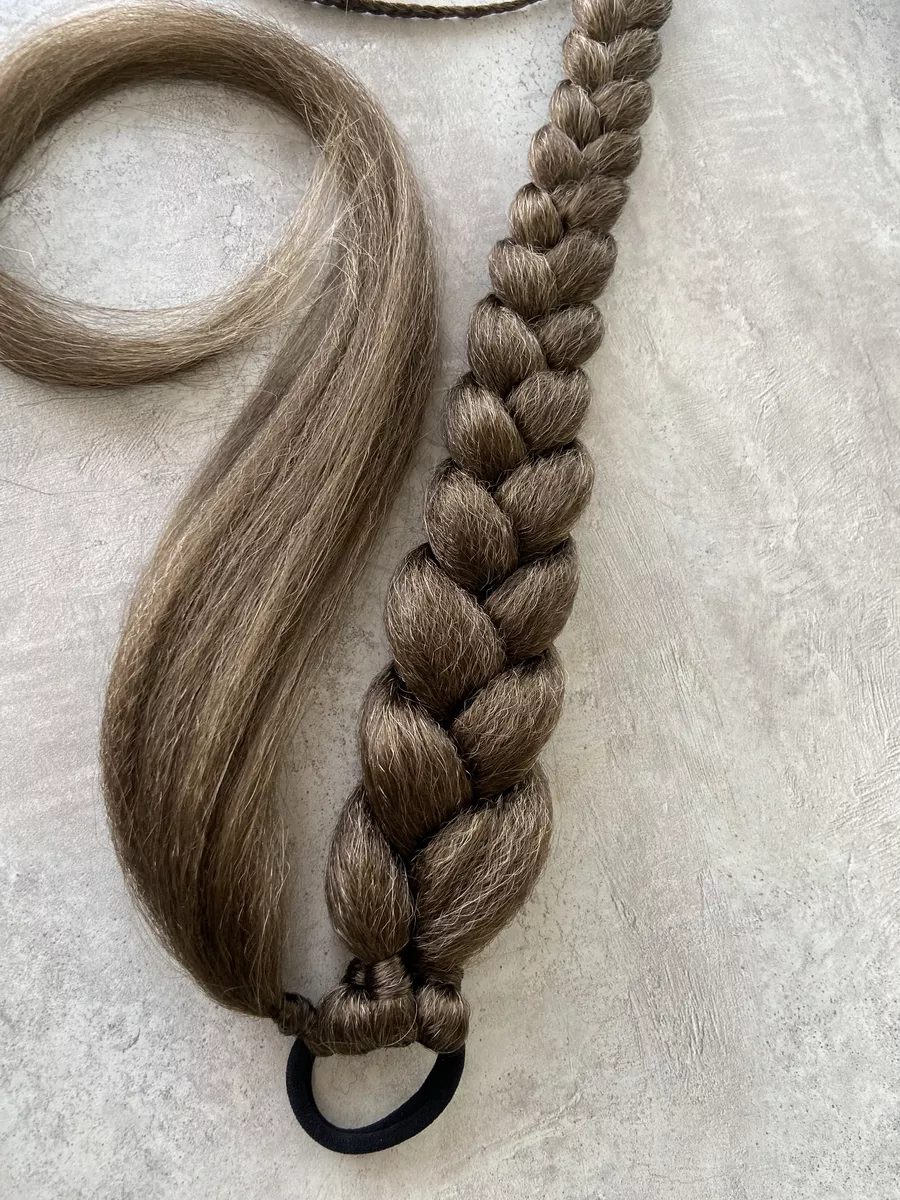 хвост-коса на резинке