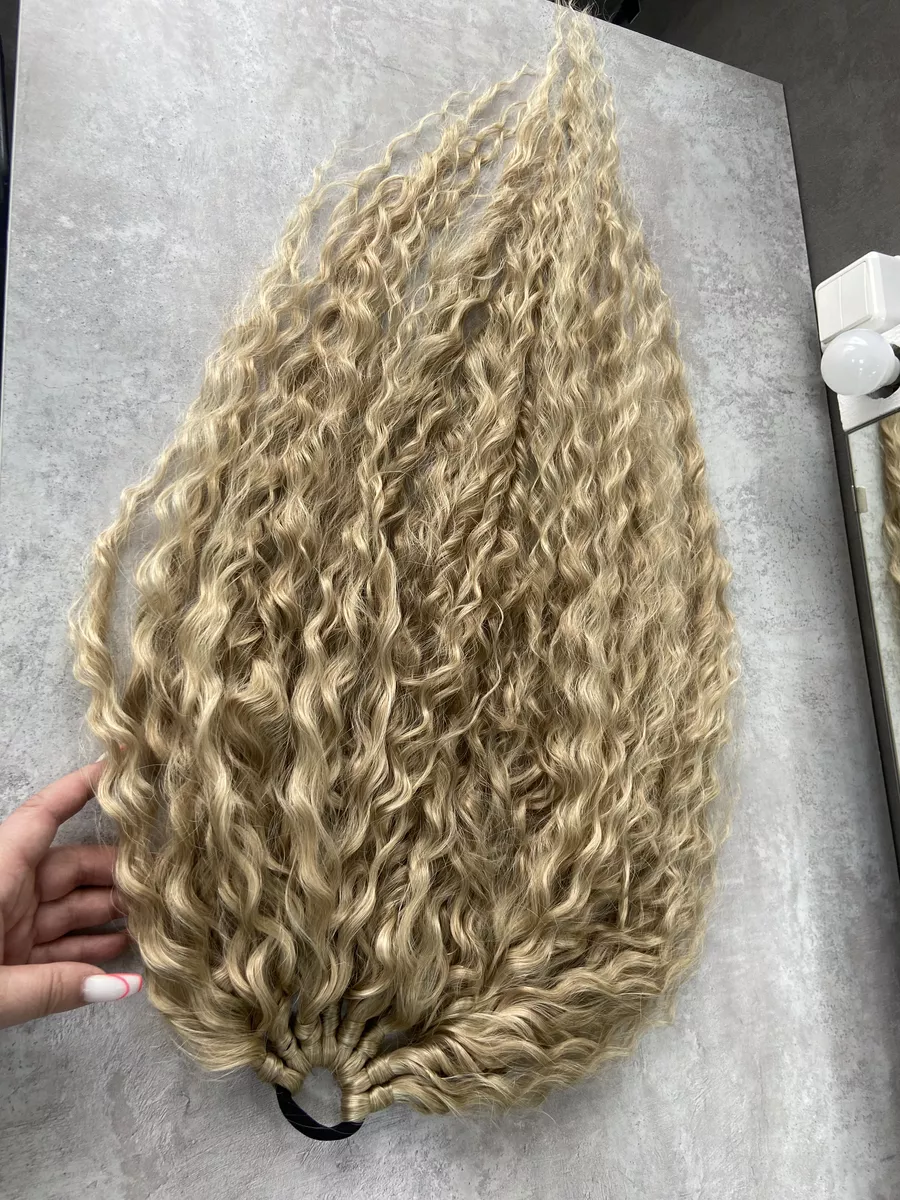 Хвост кудрявый на резинке