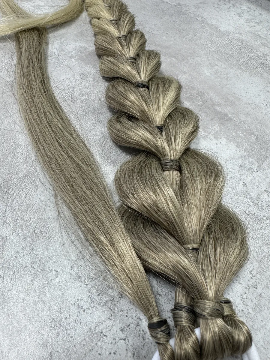 Хвост-коса на резинке французская