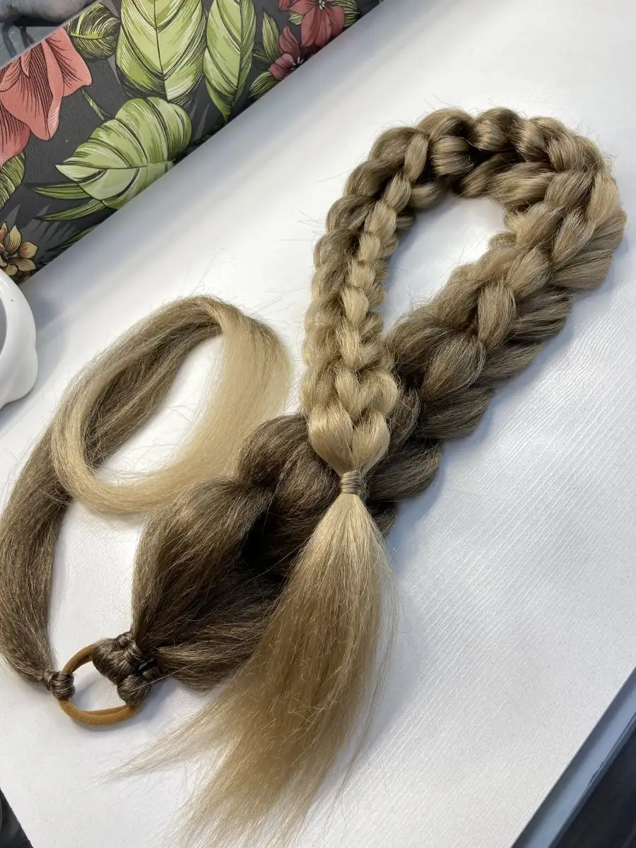 хвост-коса на резинке