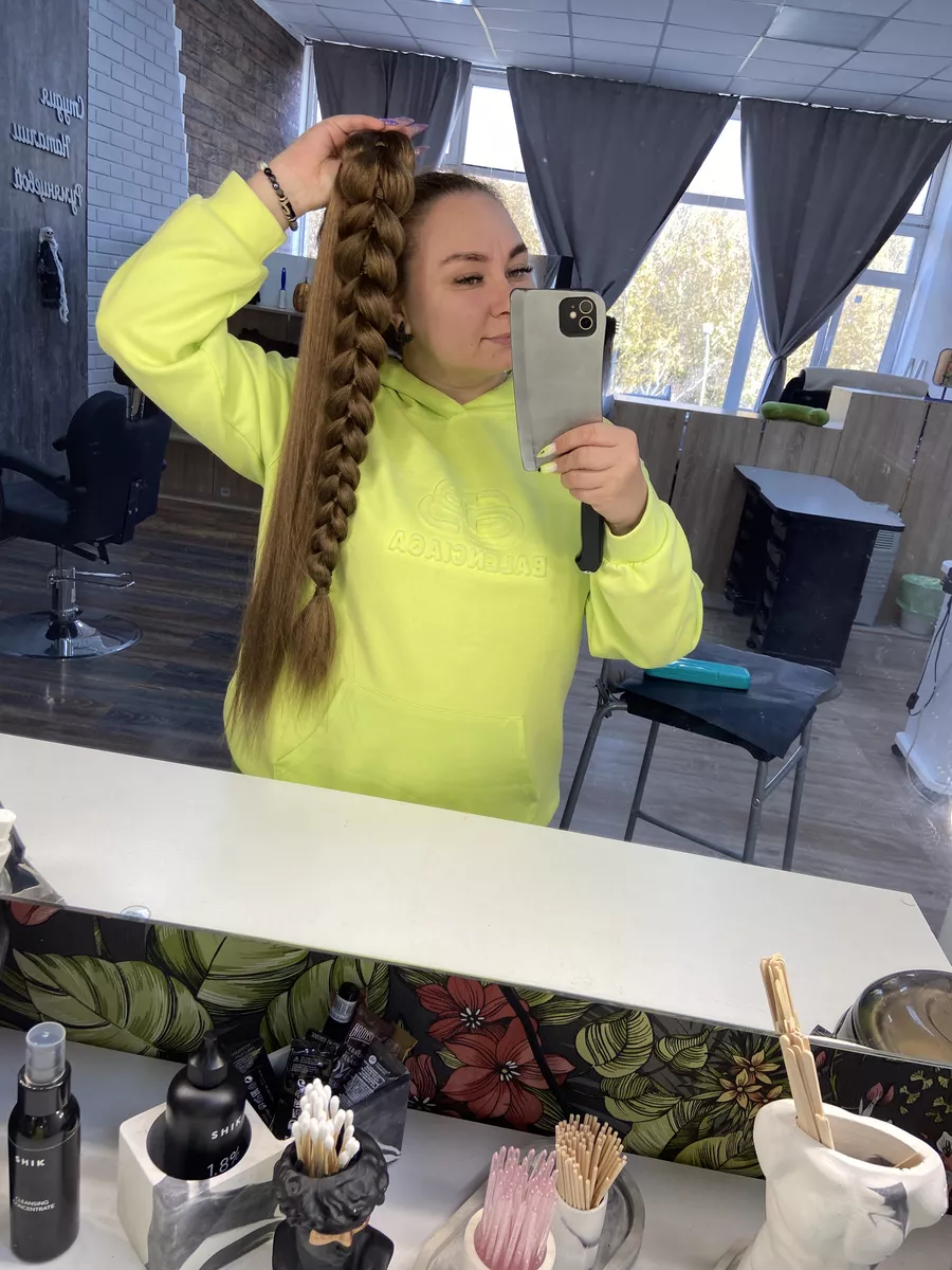 Хвост-коса на резинке французская