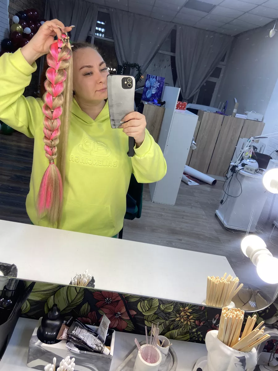 Хвост-коса на резинке французская