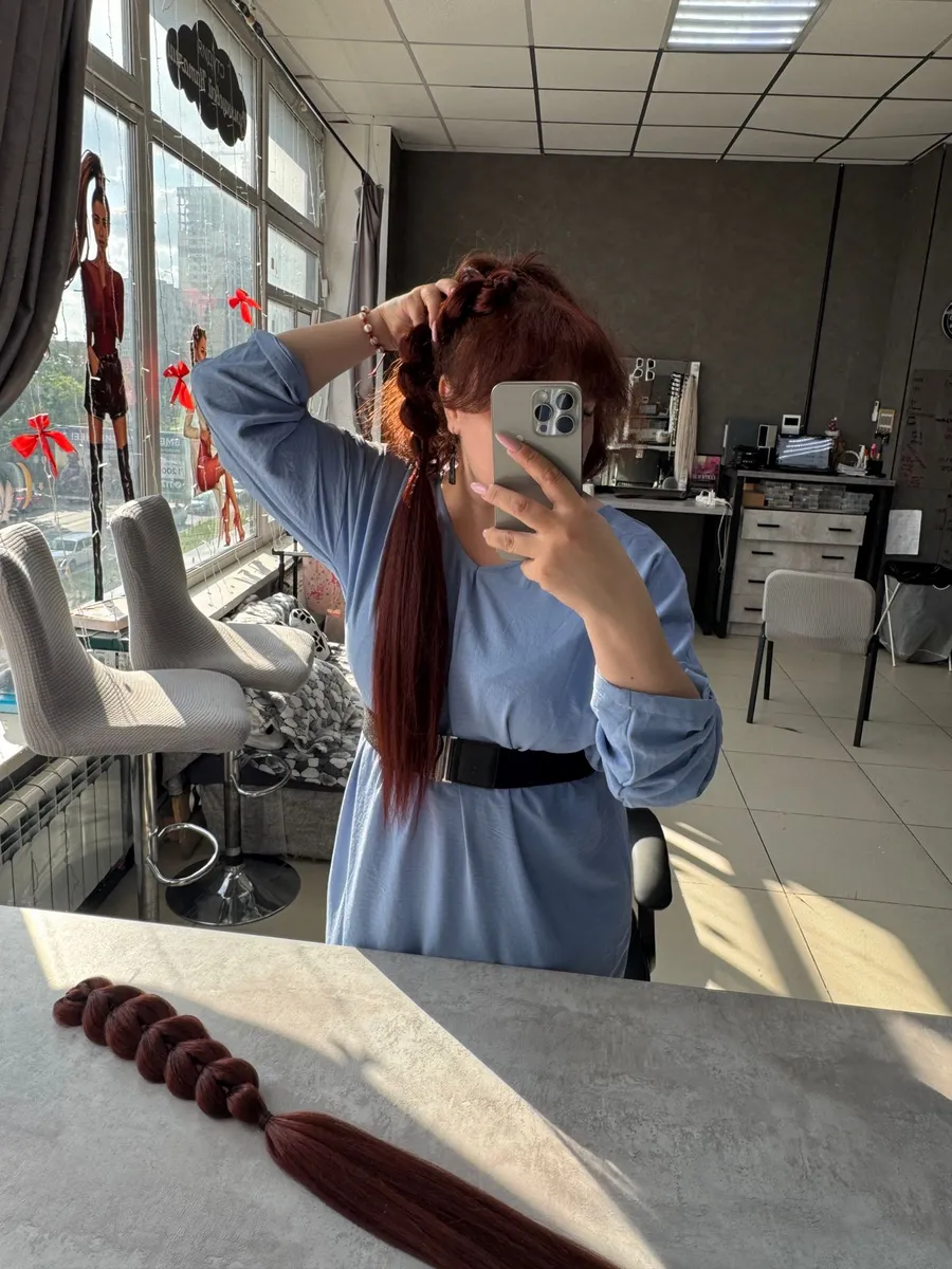 Французские косы с хвостами на заколках