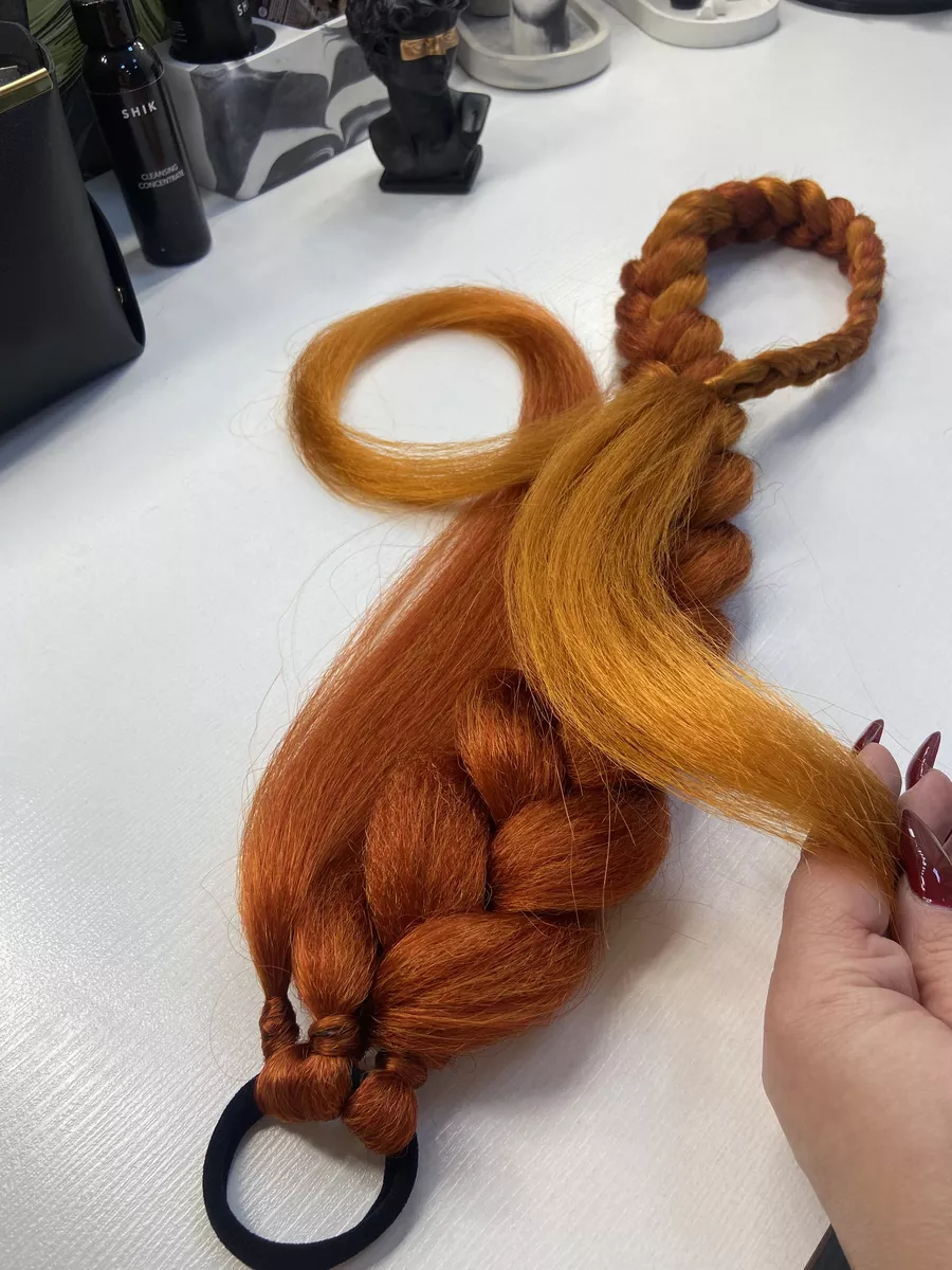 Хвост-коса на резинке