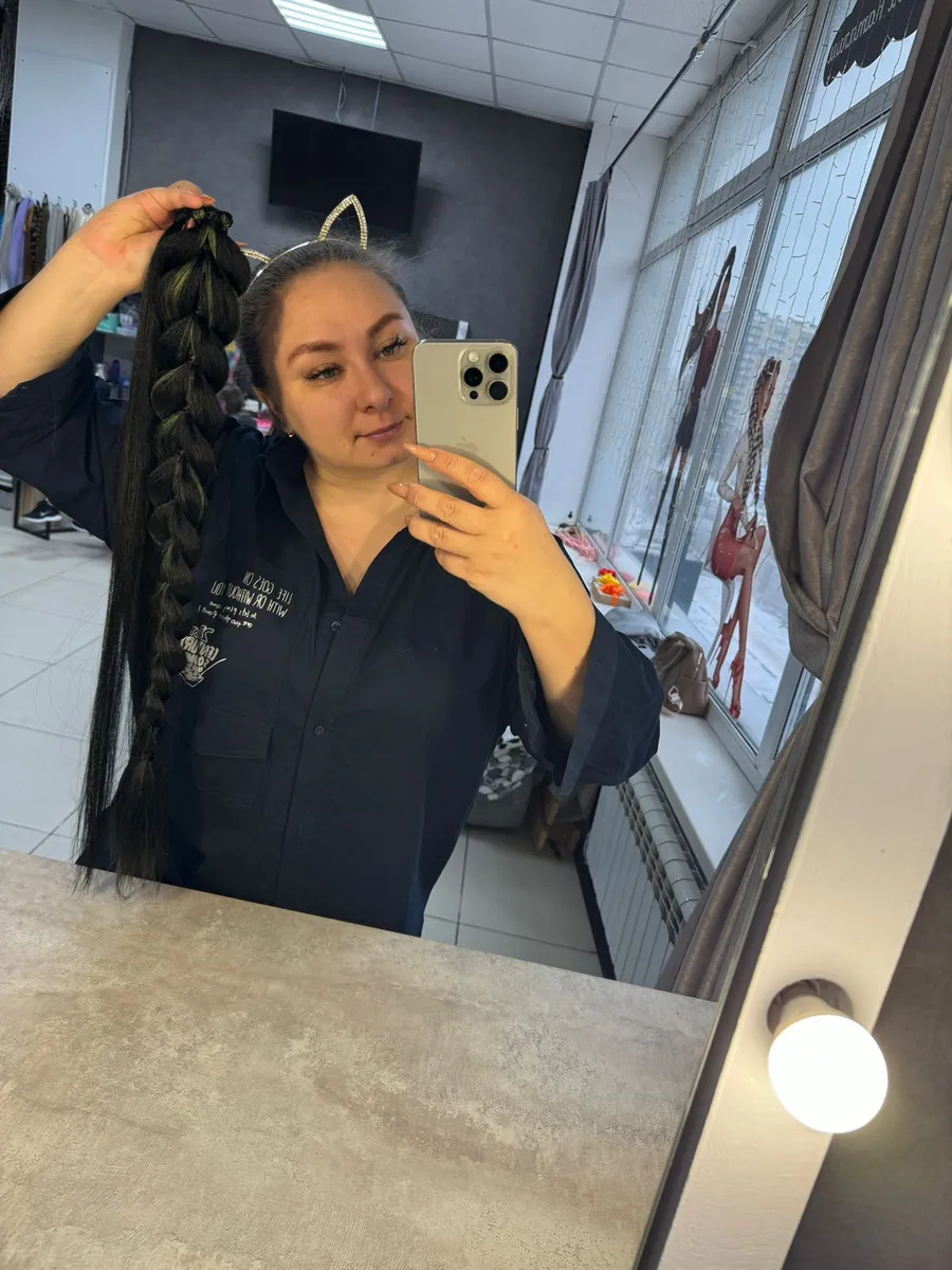 Хвост-коса на резинке французская