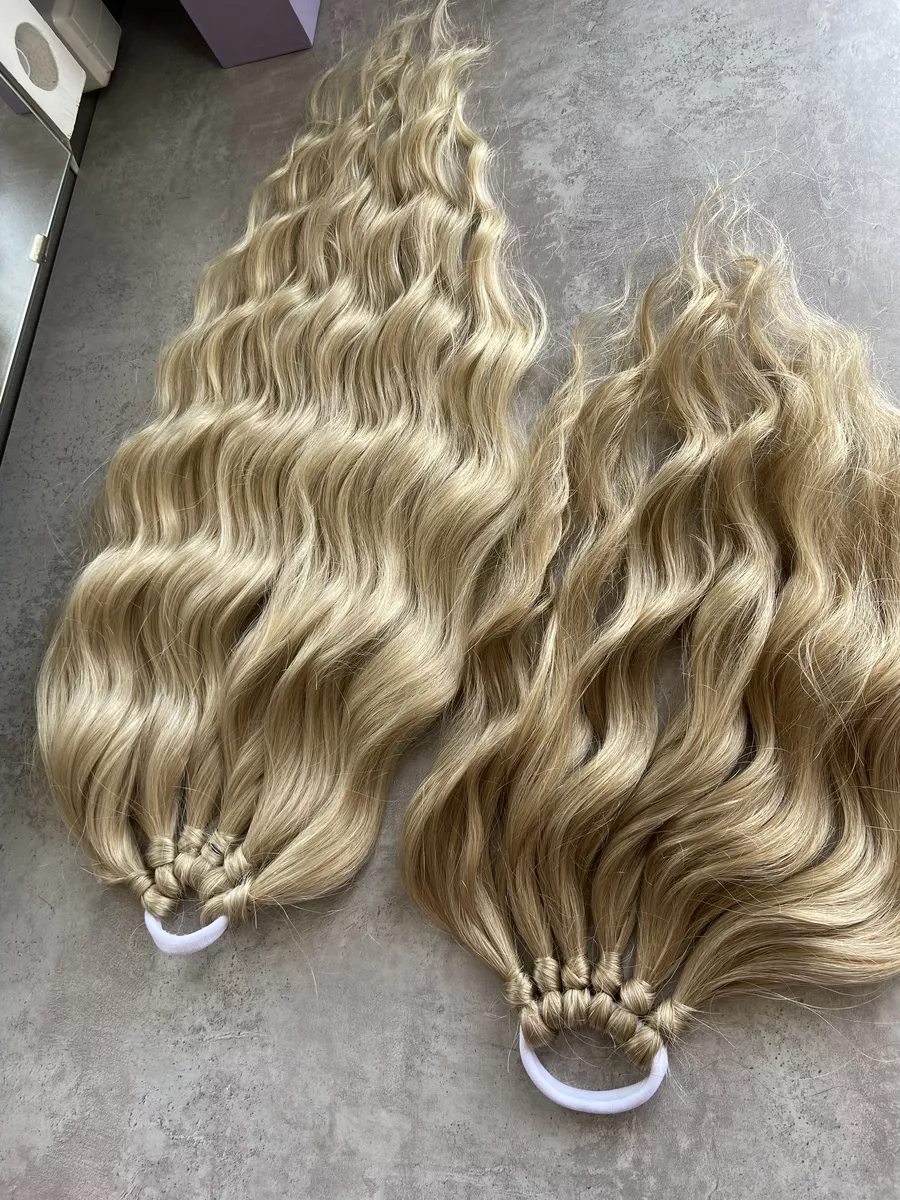 Хвост на резинке волна