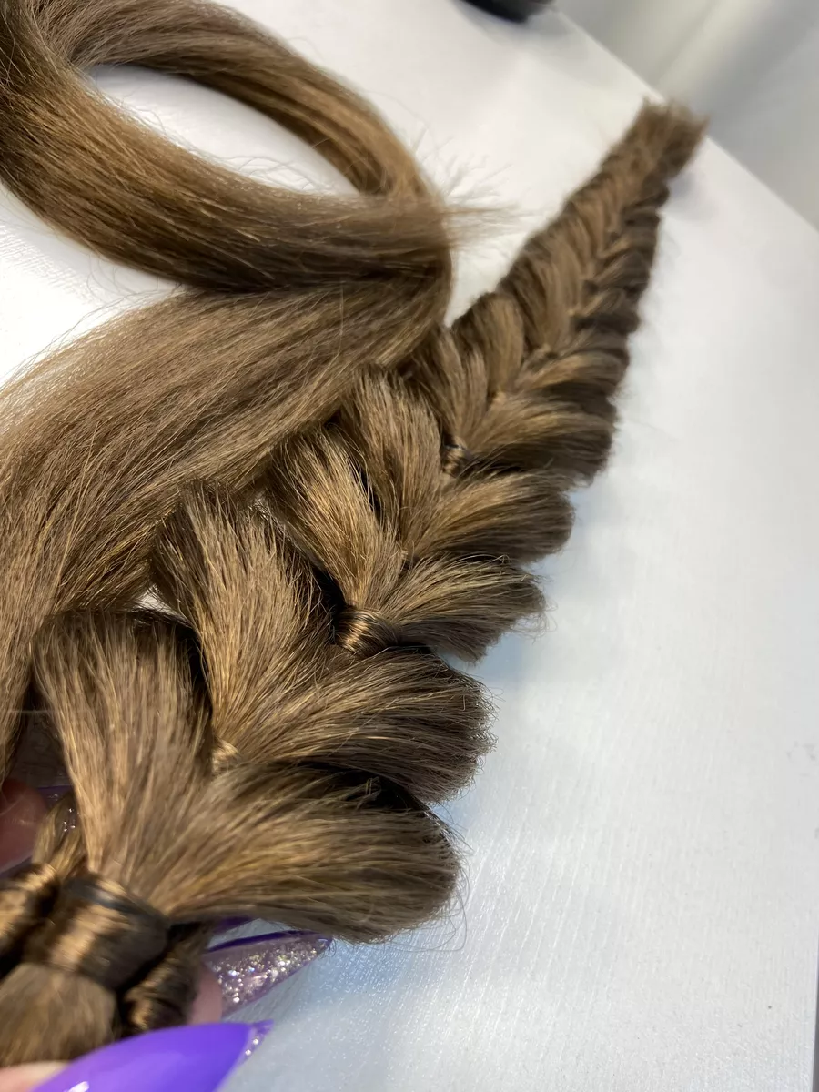 Хвост-коса на резинке французская