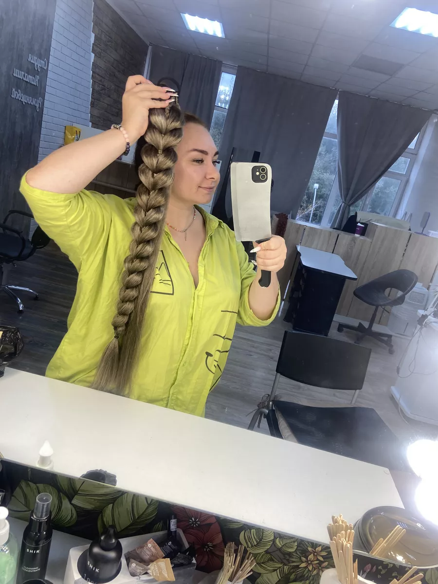 Хвост-коса на резинке французская