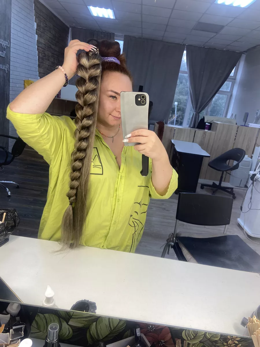 Хвост-коса на резинке французская