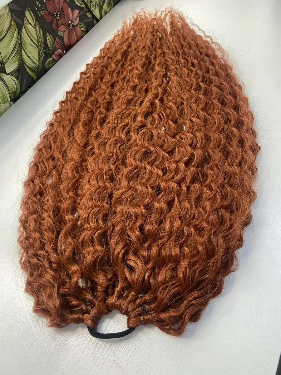 Хвост кудрявый на резинке