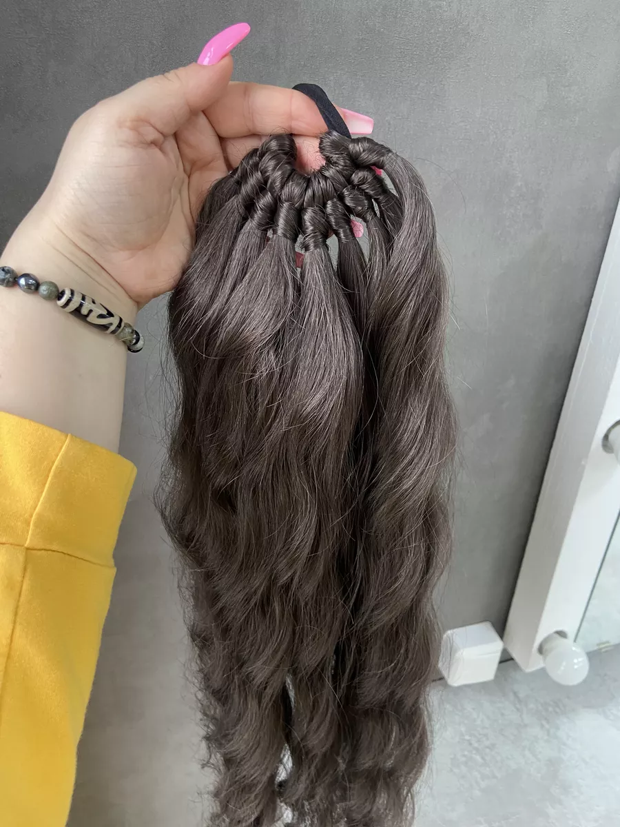 Хвост на резинке волна