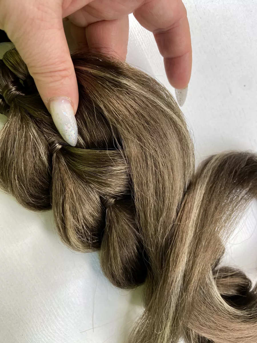 Хвост-коса на резинке французская