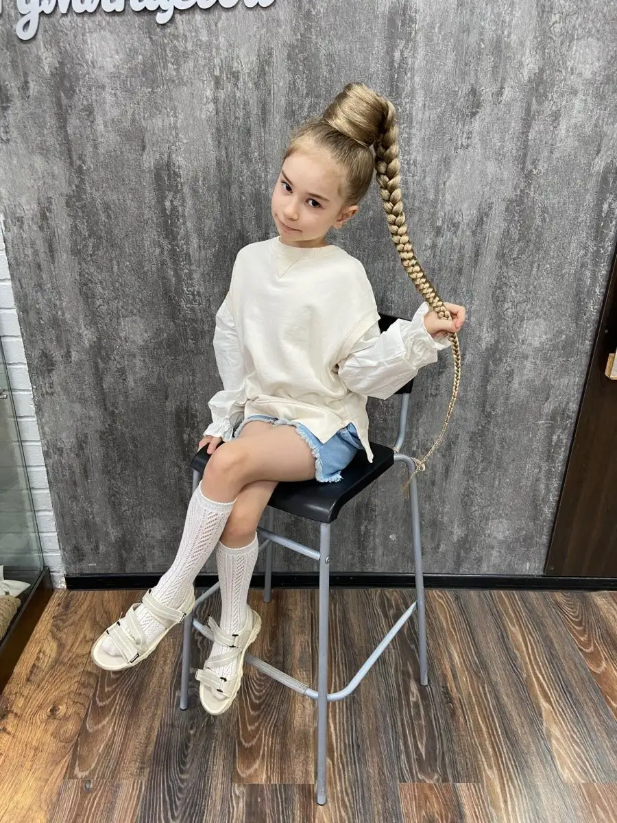 Хвост-коса на резинке