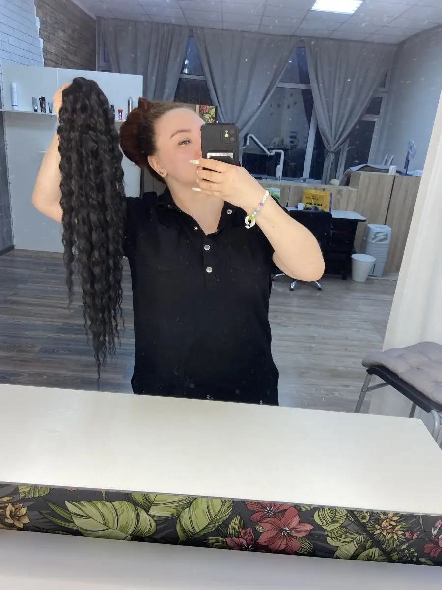 Хвост кудрявый на резинке