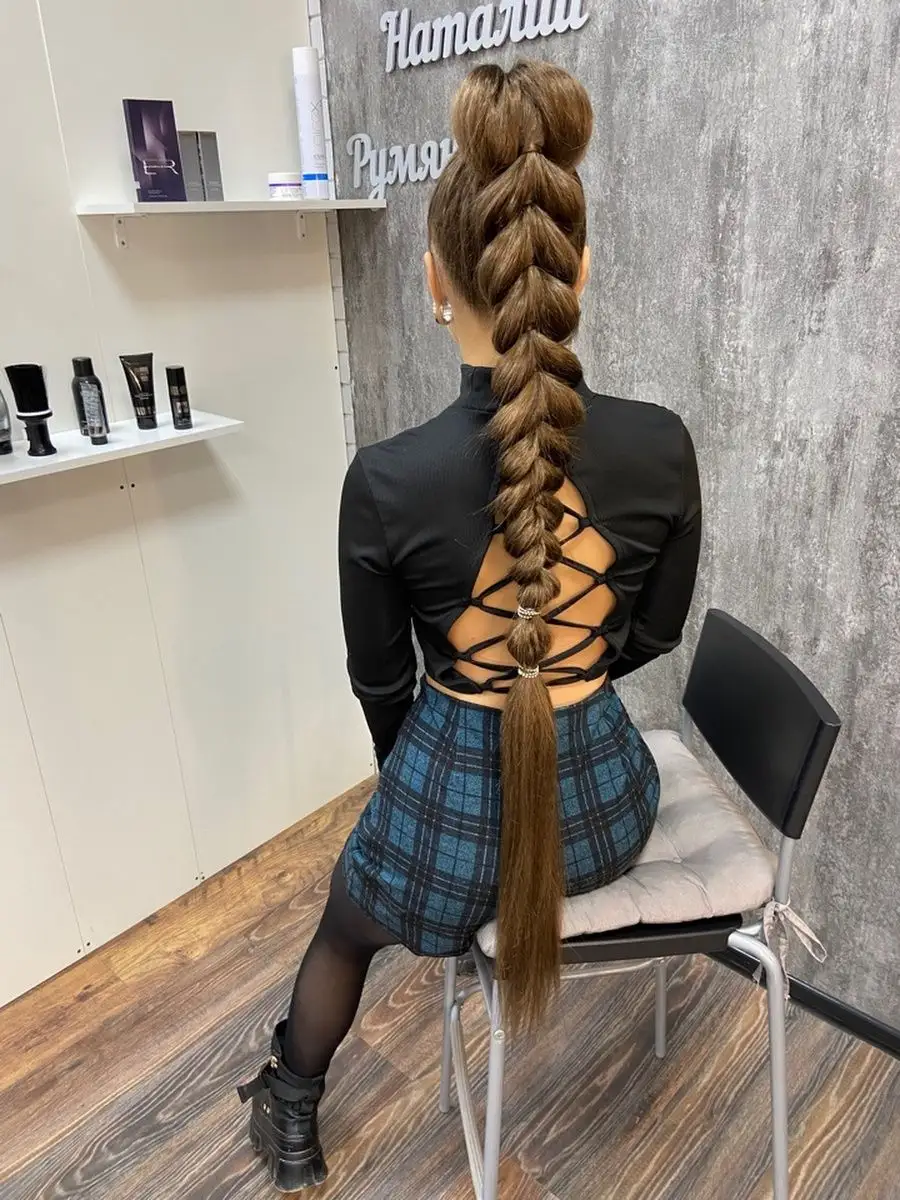 Хвост-коса на резинке