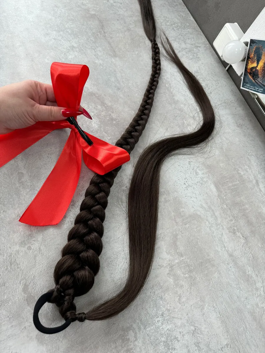 Хвост-коса на резинке