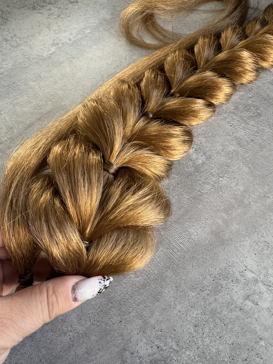 Хвост-коса на резинке французская