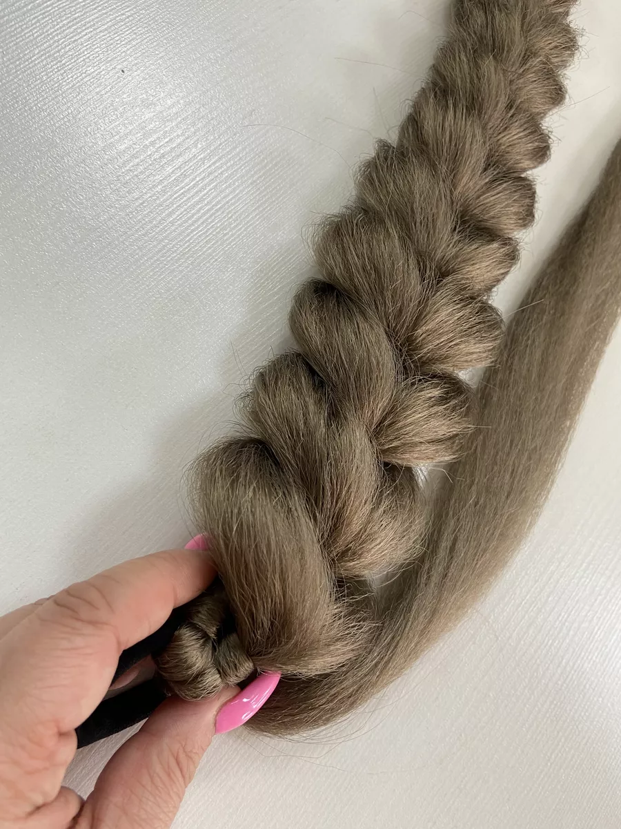 Хвост-коса на резинке французская