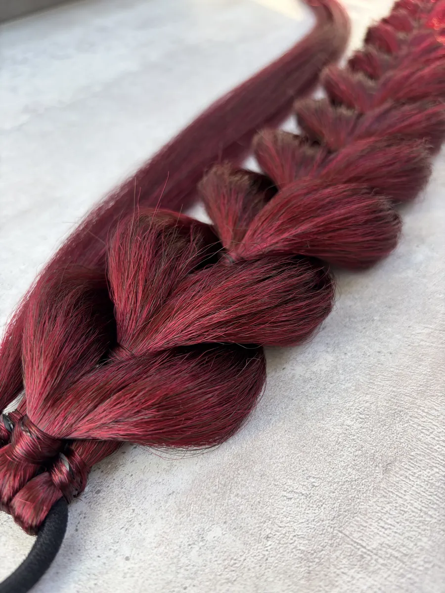 Хвост-коса на резинке французская