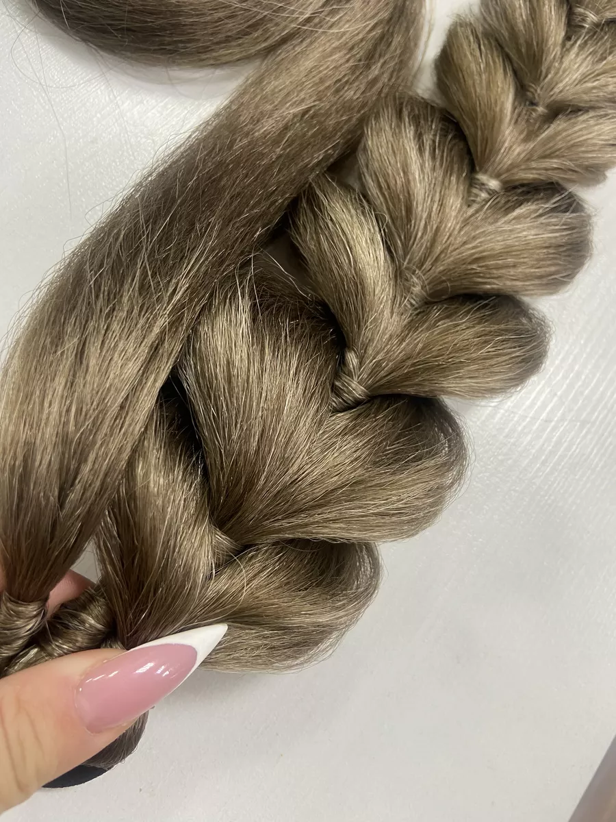 Хвост-коса на резинке французская