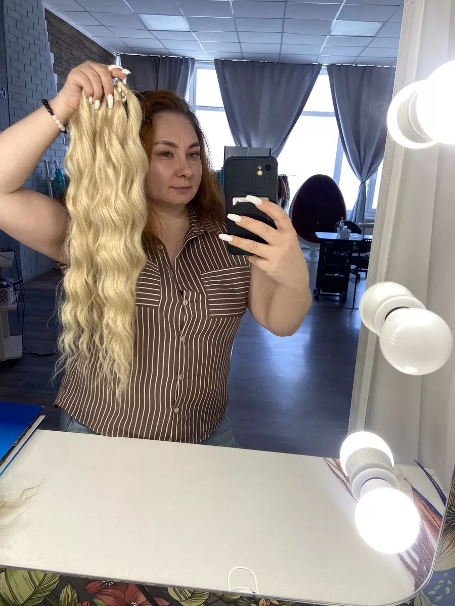 Хвост на резинке волна