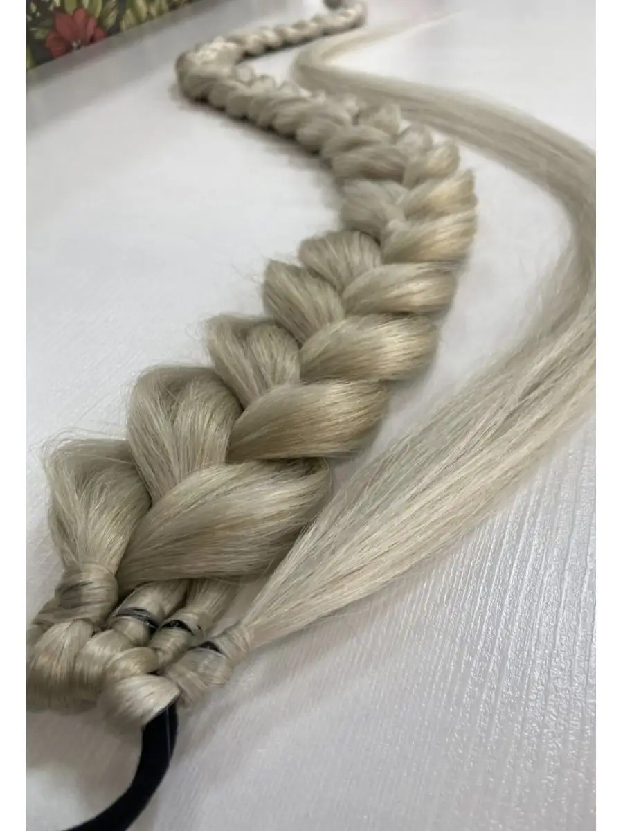 хвост-коса на резинке